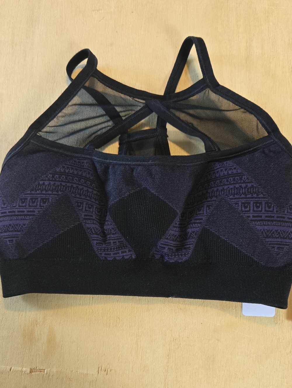 NWT NUX High Neck Strappy Sports Bra Moderate Compression Yoga Mesh Breathable